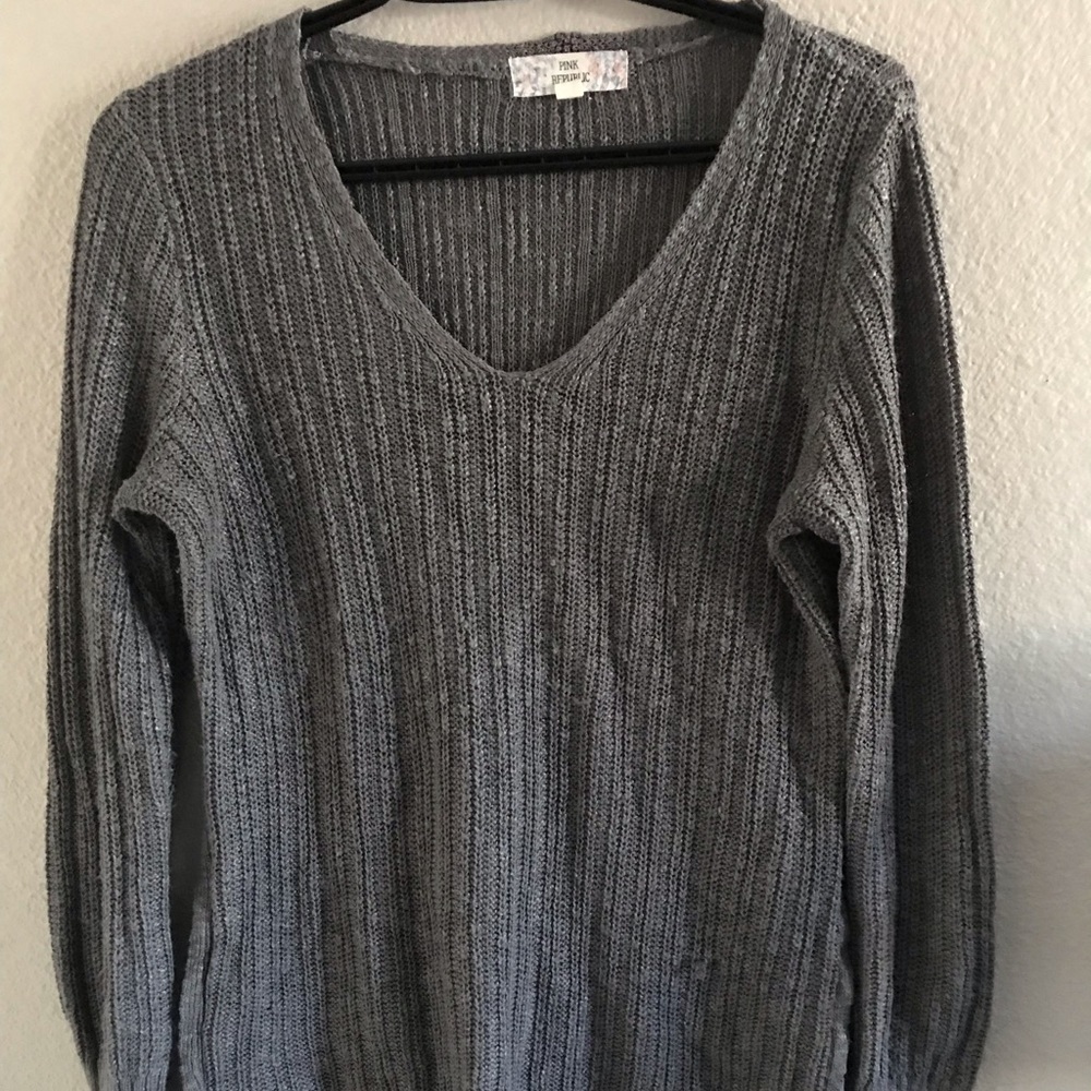 Gray knitted sweater